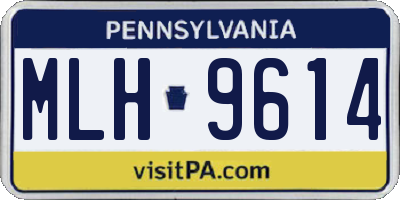 PA license plate MLH9614