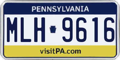 PA license plate MLH9616