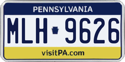 PA license plate MLH9626