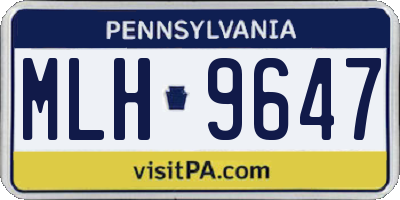 PA license plate MLH9647