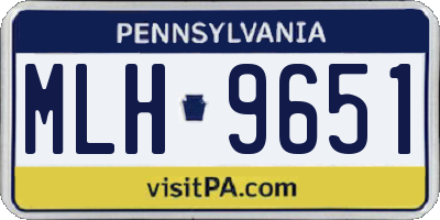 PA license plate MLH9651