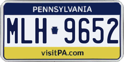 PA license plate MLH9652