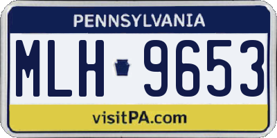 PA license plate MLH9653
