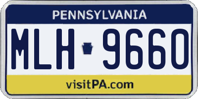 PA license plate MLH9660