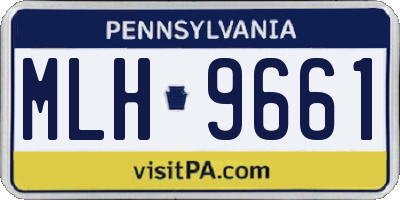 PA license plate MLH9661