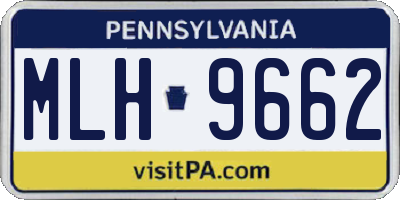 PA license plate MLH9662