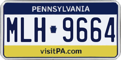 PA license plate MLH9664