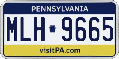 PA license plate MLH9665