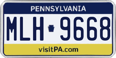 PA license plate MLH9668