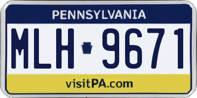PA license plate MLH9671