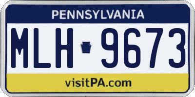 PA license plate MLH9673