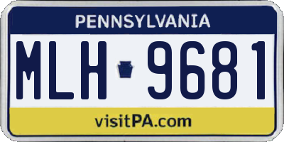 PA license plate MLH9681