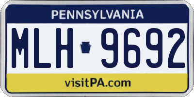 PA license plate MLH9692