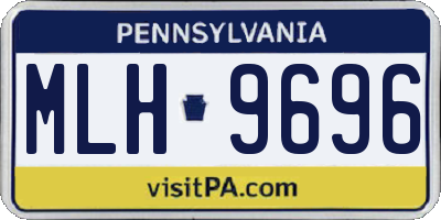 PA license plate MLH9696