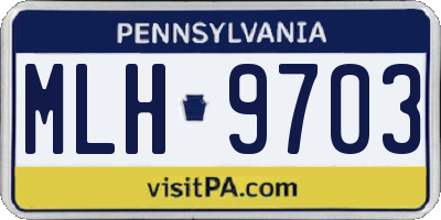 PA license plate MLH9703