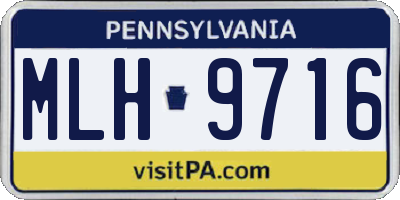 PA license plate MLH9716