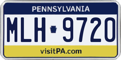 PA license plate MLH9720