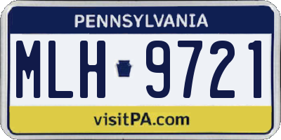 PA license plate MLH9721