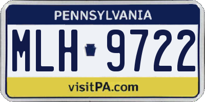 PA license plate MLH9722