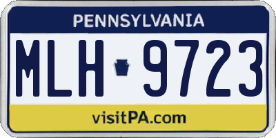 PA license plate MLH9723