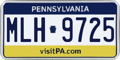 PA license plate MLH9725