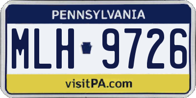 PA license plate MLH9726