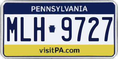 PA license plate MLH9727