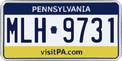 PA license plate MLH9731