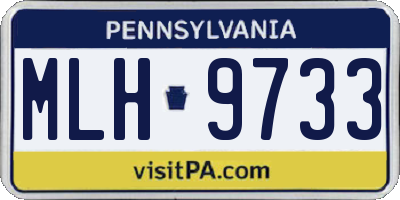 PA license plate MLH9733
