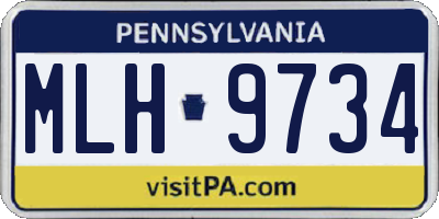 PA license plate MLH9734
