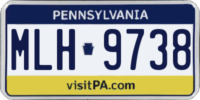 PA license plate MLH9738