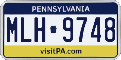 PA license plate MLH9748
