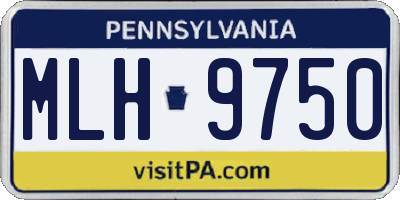 PA license plate MLH9750