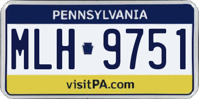 PA license plate MLH9751