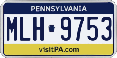 PA license plate MLH9753