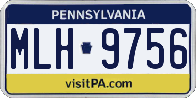PA license plate MLH9756