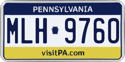 PA license plate MLH9760
