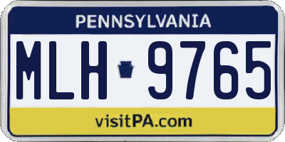 PA license plate MLH9765