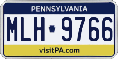 PA license plate MLH9766