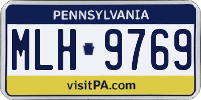 PA license plate MLH9769