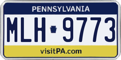 PA license plate MLH9773