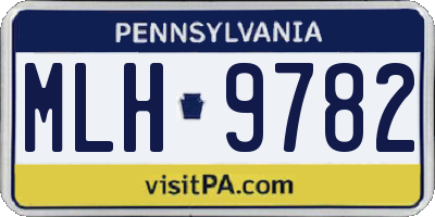PA license plate MLH9782
