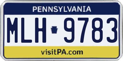 PA license plate MLH9783