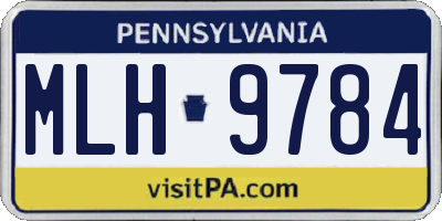 PA license plate MLH9784