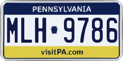 PA license plate MLH9786