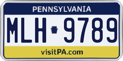 PA license plate MLH9789