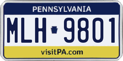 PA license plate MLH9801