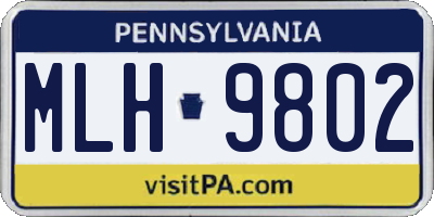 PA license plate MLH9802
