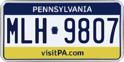 PA license plate MLH9807