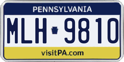 PA license plate MLH9810